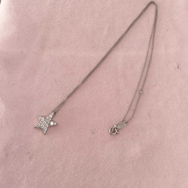 スタージュエリー 星 ダイヤ 0.35ct pt950 ネックレス 保証書付き