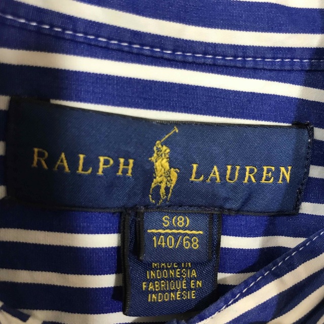 Ralph Lauren(ラルフローレン)のラルフローレン　RALPH LAUREN 長袖シャツ　ストライプ　140 ブルー キッズ/ベビー/マタニティのキッズ服男の子用(90cm~)(ブラウス)の商品写真