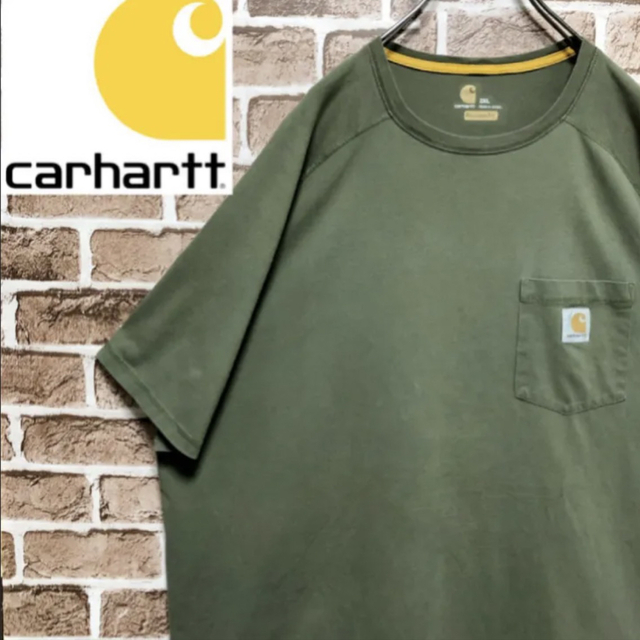 carhartt(カーハート)の希少 カーハート ビックサイズ ポケット ロゴタグ 半袖 Tシャツ 3XLサイズ メンズのトップス(Tシャツ/カットソー(半袖/袖なし))の商品写真