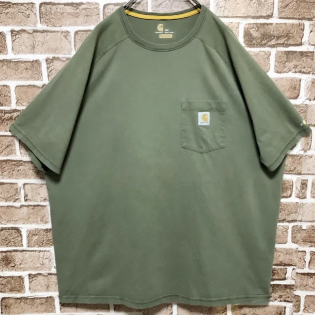 carhartt(カーハート)の希少 カーハート ビックサイズ ポケット ロゴタグ 半袖 Tシャツ 3XLサイズ メンズのトップス(Tシャツ/カットソー(半袖/袖なし))の商品写真