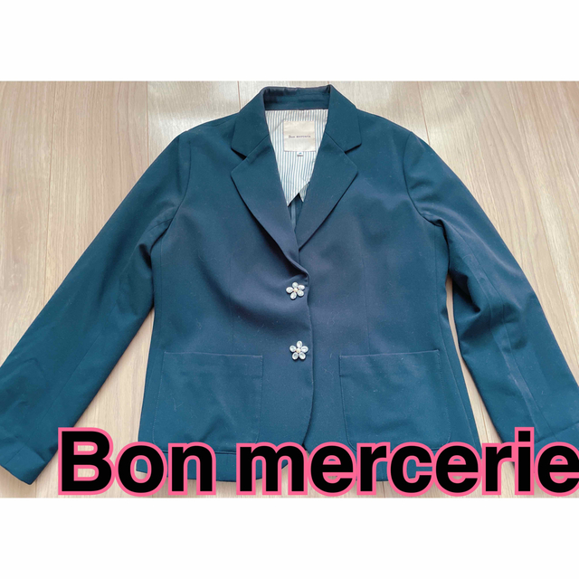 Bon mercerie(ボンメルスリー)のボンメルスリー　ネイビー　テーラージャケット レディースのジャケット/アウター(テーラードジャケット)の商品写真