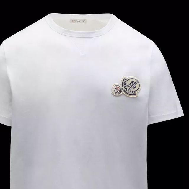 ●新品/正規品● MONCLER 2つのロゴパッチ コットン Tシャツ