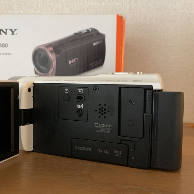 SONY(ソニー)のSONY HDR-CX480 ビデオカメラ　ソニー　白　ホワイト　ハンディカム　 スマホ/家電/カメラのカメラ(ビデオカメラ)の商品写真