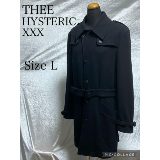 Thee Hysteric XXX(ジィヒステリックトリプルエックス)の【美品】THEE HYSTERIC XXX ロングコート　サイズL レディースのジャケット/アウター(ロングコート)の商品写真