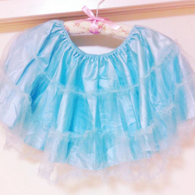 ライトブルー＊チュールパニエ レディースのスカート(ミニスカート)の商品写真