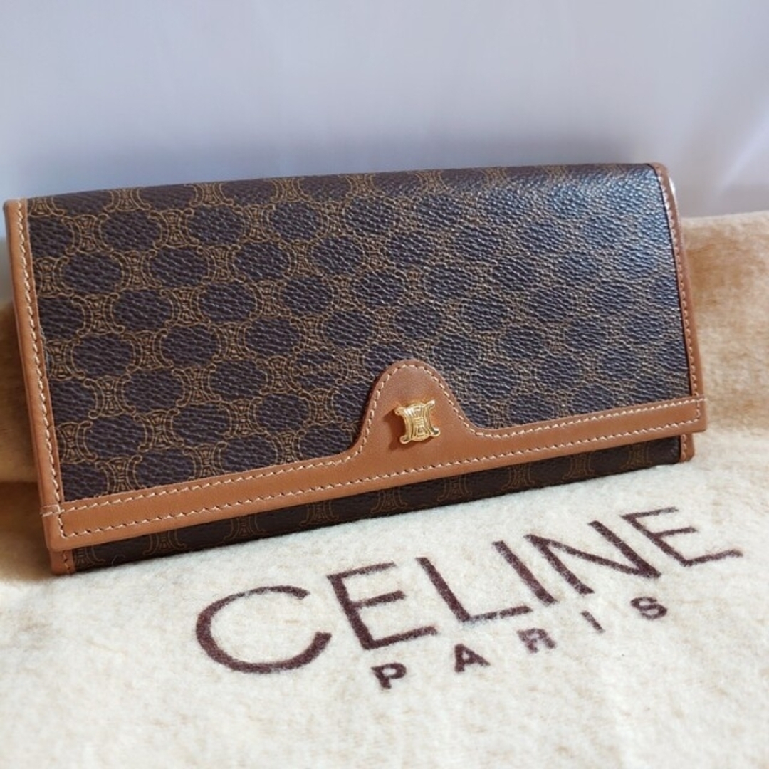 極美品 CELINE マカダム柄 長財布