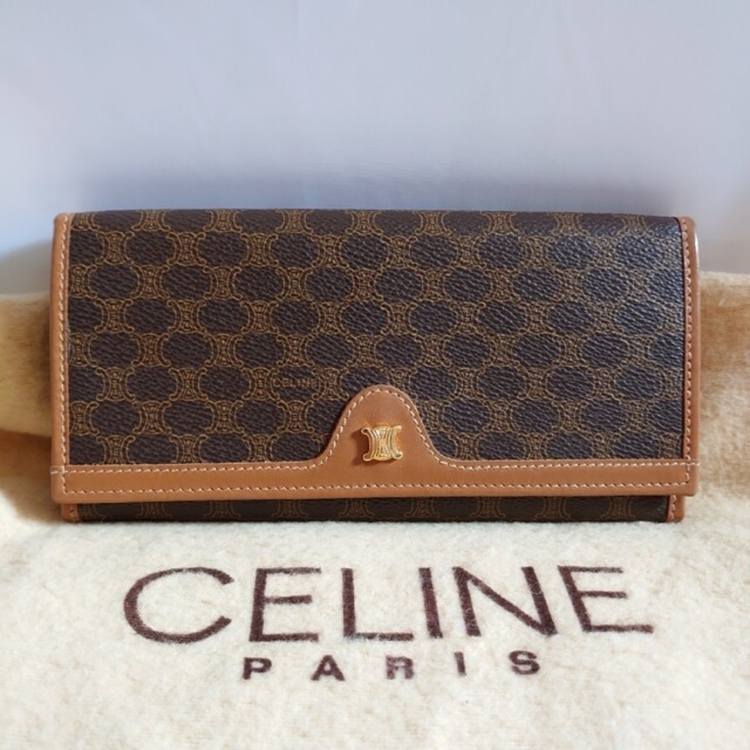 極美品 CELINE マカダム柄 長財布