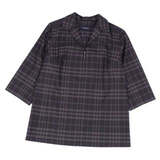 バーバリー(BURBERRY)の美品 バーバリー ロンドン BURBERRY LONDON ジャケット ブルゾン ジップアップ チェック柄 アウター レディース 13ABR(XL相当) ブラック/グレー(その他)