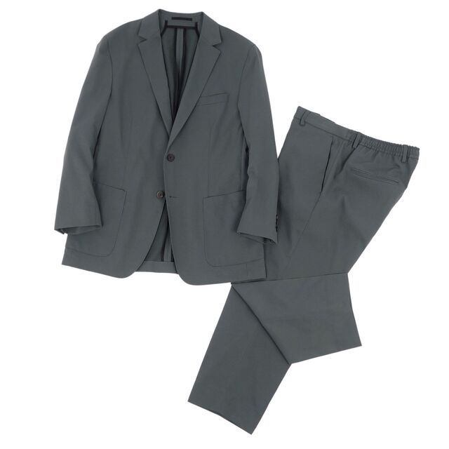 美品 ヒューゴボス HUGO BOSS セットアップ スーツ シングル テーラードジャケット スラックスパンツ ジャージー メンズ 50(L相当) グレー | フリマアプリ ラクマ