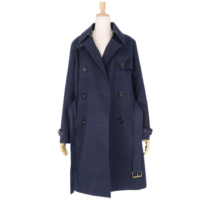 セリーヌ CELINE コート トレンチコート 裏地総柄 コットン100% アウター レディース フランス製 38(M相当) ネイビー
