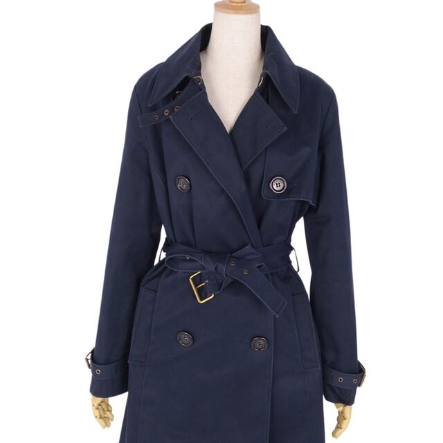 セリーヌ CELINE コート トレンチコート 裏地総柄 コットン100% アウター レディース フランス製 38(M相当) ネイビー
