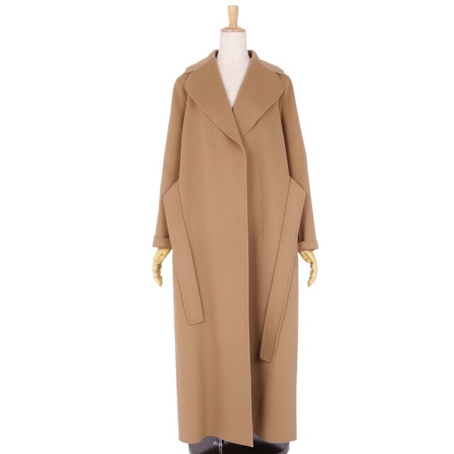 Max Mara(マックスマーラ)の極美品 マックスマーラ S’Max Mara コート ベルト付き ロングコート ガウンコート ウール アウター レディース JI42 GB10 FB40(L相当) ブラウン レディースのジャケット/アウター(その他)の商品写真