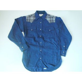 ペンドルトン(PENDLETON)の80's PENDLETON　ペンドルトン ヨーク切り返しチェック柄ウール 長袖(Tシャツ/カットソー(七分/長袖))