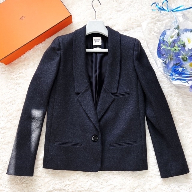 新しく着き Hermes 美品 HERMESエルメス 仕立ての良い ジャケット