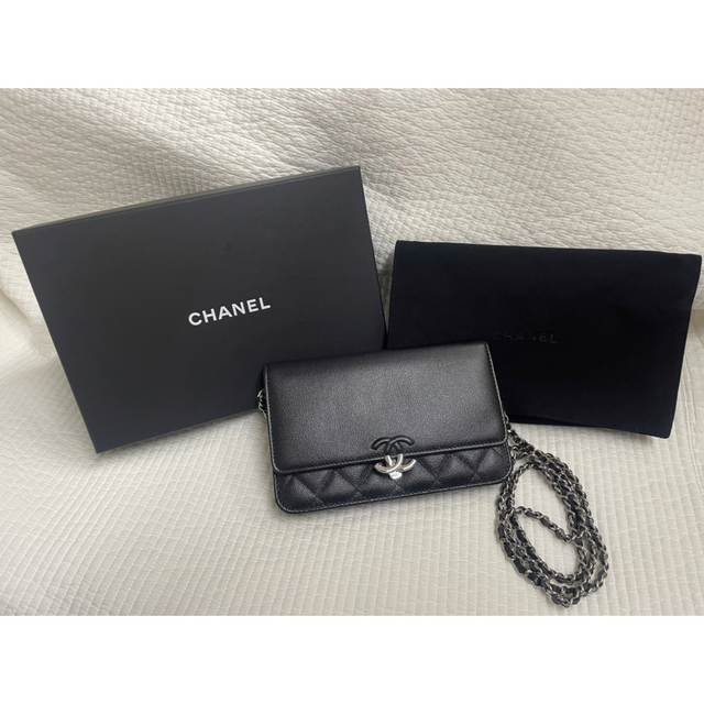 古典 CHANEL - CHANEL キャビアスキン チェーンウォレット レア