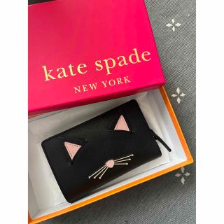 ケイトスペードニューヨーク(kate spade new york)のケイトスペード　二つ折り財布　猫(財布)