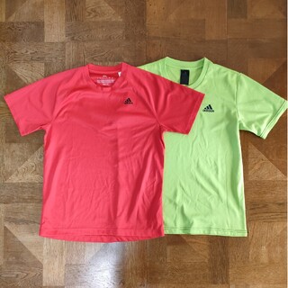 アディダス(adidas)のアディダス　Tシャツ　２枚セット　赤　ライトグリーン(その他)
