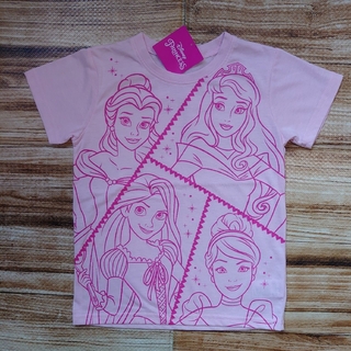 ディズニー(Disney)の新品 未使用 ディズニープリンセス 半袖 Tシャツ 女の子 ピンク 130(Tシャツ/カットソー)