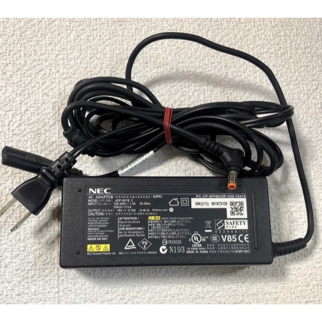 NEC(エヌイーシー)の☆送料込☆中古純正NECのACアダプター19.0V 4.74A スマホ/家電/カメラのPC/タブレット(PC周辺機器)の商品写真