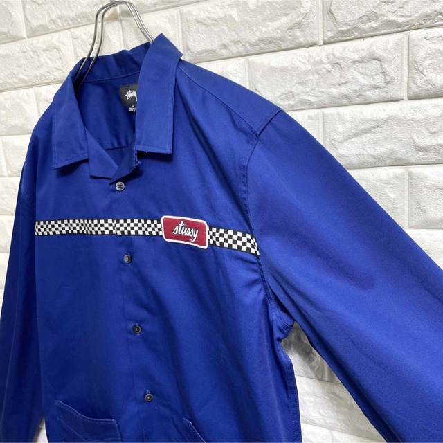 STUSSY(ステューシー)の美品　ステューシー　カバーオール　ジャケット　ワッペンロゴ　メンズXLサイズ メンズのジャケット/アウター(カバーオール)の商品写真