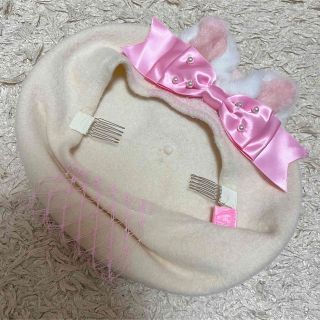 アンジェリックプリティー(Angelic Pretty)のAngelic Pretty きまぐれcatベレー 白(ハンチング/ベレー帽)