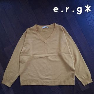 e.r.g* Vネックセーター M イーアールジー ドロップショルダー