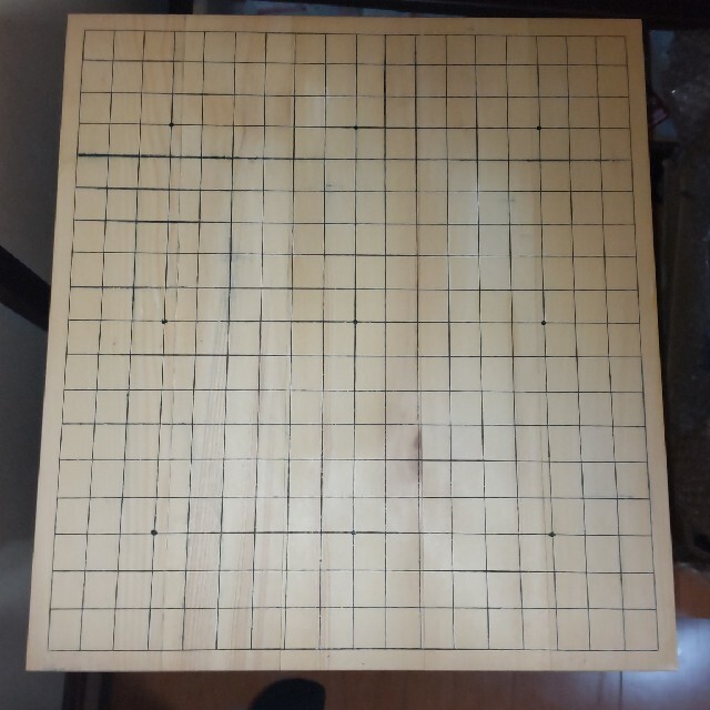 日本産本榧卓上碁盤4寸　柾目　桐覆い付き