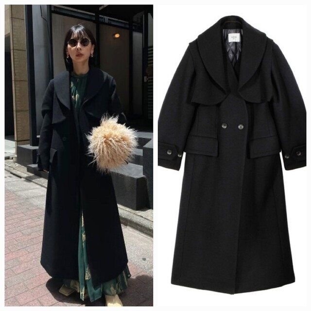 rurumu ornament line knit SK 藍染カレン 着用 rurumu ornament line knit SK 藍染カレン 着用