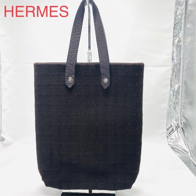 希少　HERMES エルメス アメダバ　PM ウール ブラウン