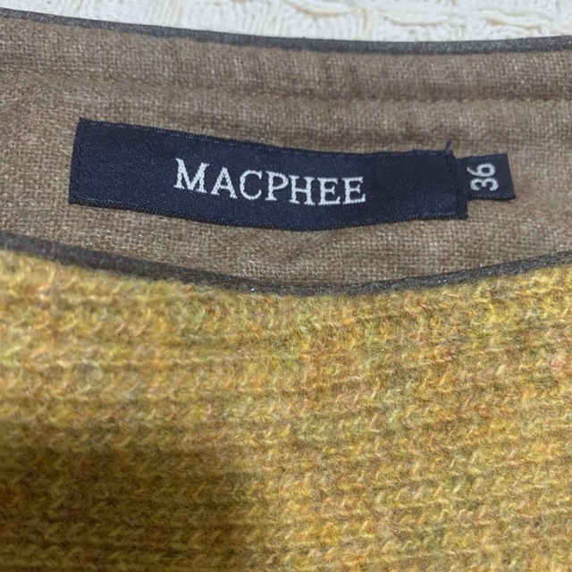 MACPHEE(マカフィー)のMACPHEE マカフィー　マスタードイエローのニットスカート　 レディースのスカート(ひざ丈スカート)の商品写真