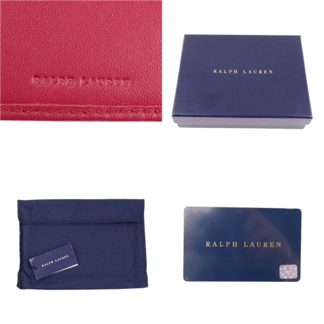 Ralph Lauren(ラルフローレン)の美品 ラルフローレン RALPH LAUREN 財布 コンパクト ウォレット 二つ折り Wホック財布 タッセル レザー レディース レッド レディースのファッション小物(財布)の商品写真