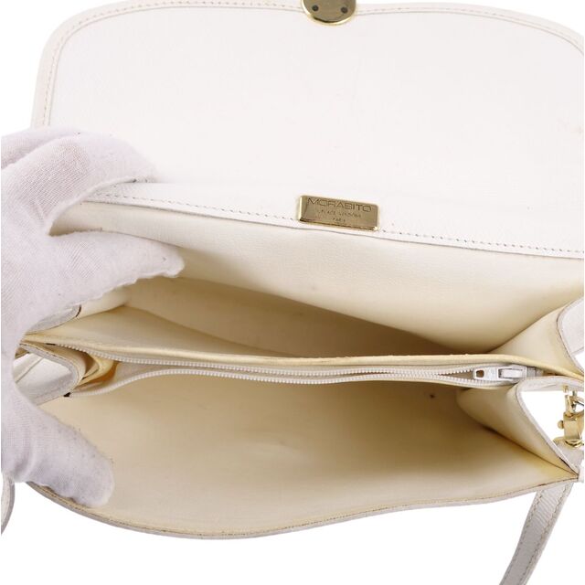 レア型✨モラビト ハンドバッグ がま口 ゴールド金具 ラインストーン ホワイト