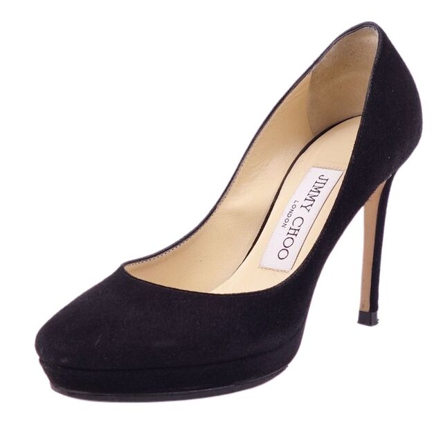 JIMMY CHOO(ジミーチュウ)のジミーチュウ JIMMY CHOO パンプス ヒール プラットフォーム スウェードレザー シューズ レディース 34(21cm相当) ブラック レディースの靴/シューズ(ハイヒール/パンプス)の商品写真