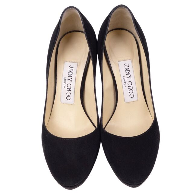 JIMMY CHOO(ジミーチュウ)のジミーチュウ JIMMY CHOO パンプス ヒール プラットフォーム スウェードレザー シューズ レディース 34(21cm相当) ブラック レディースの靴/シューズ(ハイヒール/パンプス)の商品写真