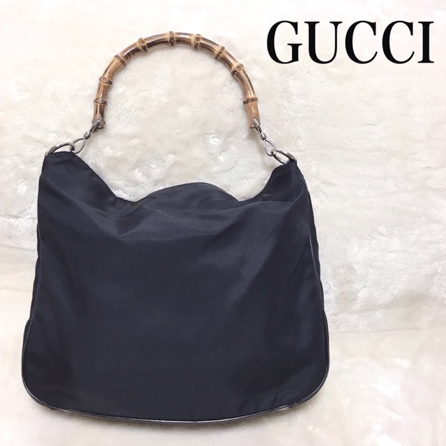 美品 GUCCI グッチ ショルダーバッグ バンブー レザー ワンショルダー