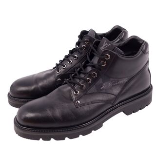 ルイヴィトン LOUIS VUITTON ブーツ ダミエ・アンフィニ サイドジップ ショートブーツ メンズ 靴 7.5(26cm相当) ブラック