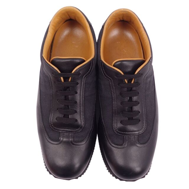 Hermes(エルメス)の美品 エルメス HERMES スニーカー クイック Hロゴ カーフレザー キャンバス シューズ 靴 メンズ イタリア製 42(26.5cm相当) ブラック メンズの靴/シューズ(スニーカー)の商品写真