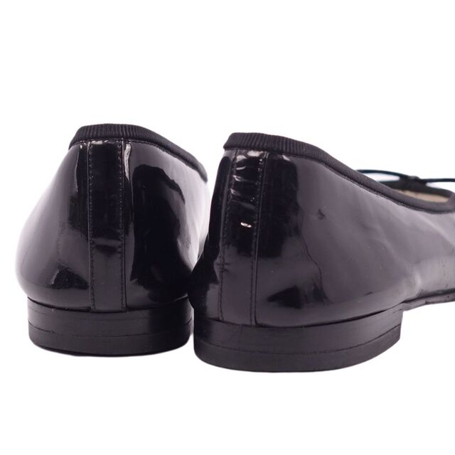 シャネル CHANEL パンプス バイカラー ココマーク フラットパンプス エナメルレザー シューズ 靴 レディース 37 ブラック/ホワイト