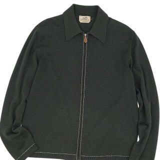 美品 エルメス HERMES ニット ドライバーズニット カシミヤ コットン セーター レディース トップス M カーキ