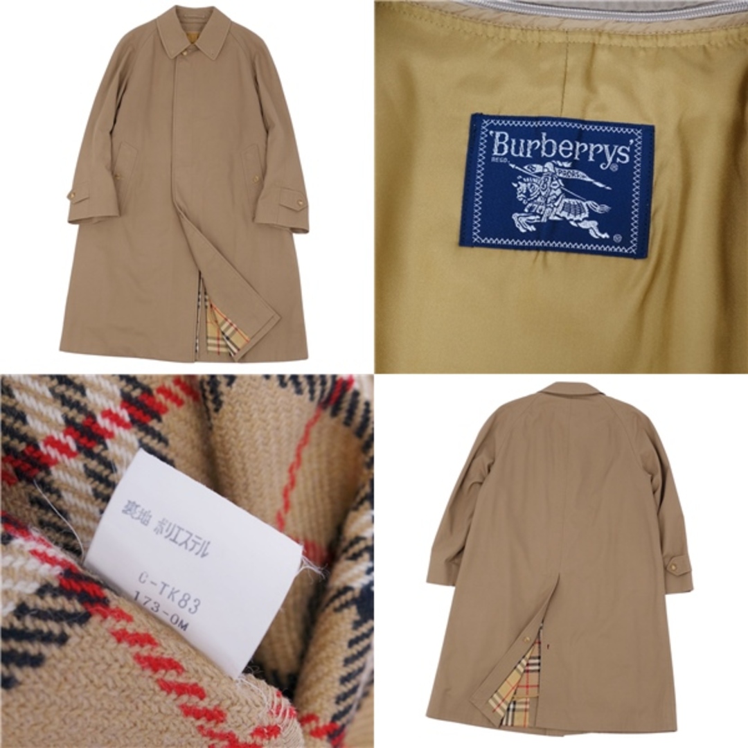 BURBERRY(バーバリー)の美品 Vintage バーバリー Burberrys コート ステンカラーコート バルマカーンコート メンズ ライナー アウター 古着 92-170(M相当) ダークベージュ メンズのジャケット/アウター(ステンカラーコート)の商品写真