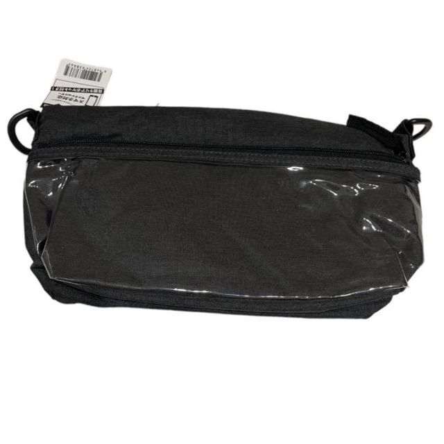 マルチショルダーバッグ スマホタッチポケット ロゴ＆フロントファスナー　グレー メンズのバッグ(ショルダーバッグ)の商品写真