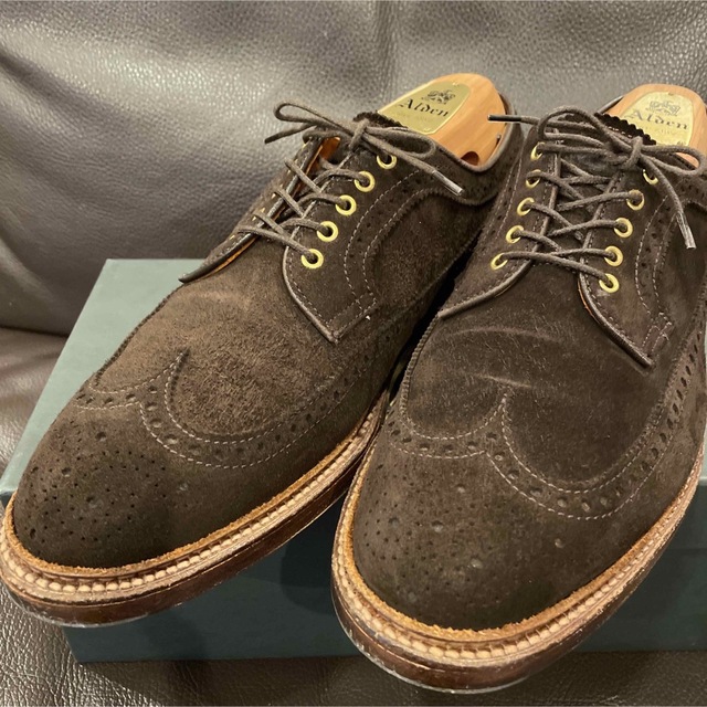 オールデン 97521 8E 26cm ウイングチップ スウェード ブラウン 国内外