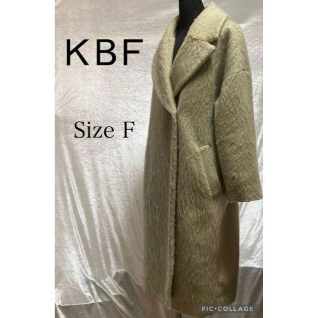 KBF(ケービーエフ)のKBF チェスターコート　ライムグリーン　サイズF レディースのジャケット/アウター(ロングコート)の商品写真
