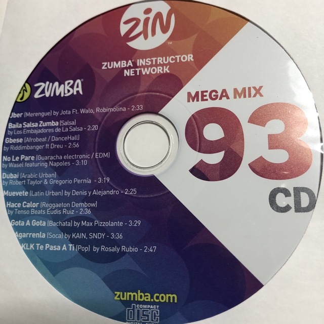 Zumba(ズンバ)のズンバCDメガミックス93 エンタメ/ホビーのCD(クラブ/ダンス)の商品写真