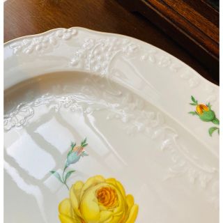女の子向けプレゼント集結 マイセン イエローローズ オーバル プレート
