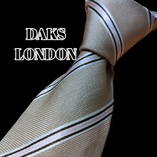 ダックス(DAKS)の★DAKS LONDON★　ダックスロンドン　ベージュ系　ストライプ　イタリア製(ネクタイ)