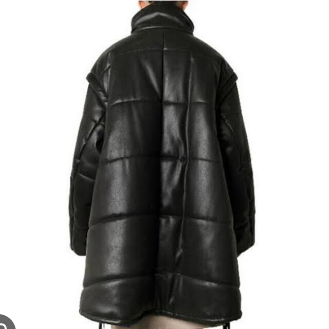 LE CIEL BLEU(ルシェルブルー)のLE CIEL BLEU Faux Leather Padded Coat レディースのジャケット/アウター(ダウンコート)の商品写真