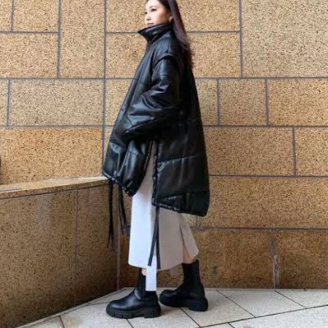 LE CIEL BLEU - LE CIEL BLEU Faux Leather Padded Coatの通販 LE CIEL BLEU - LE CIEL BLEU Faux Leather Padded Coatの通販
