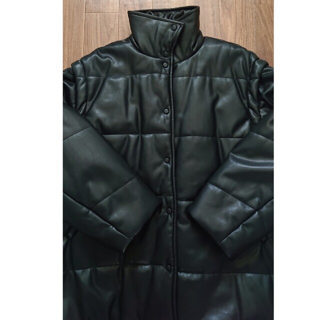 LE CIEL BLEU(ルシェルブルー)のLE CIEL BLEU Faux Leather Padded Coat レディースのジャケット/アウター(ダウンコート)の商品写真