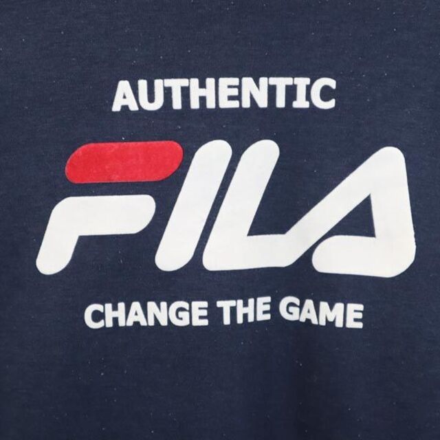 FILA - フィラ 90s オールド ロゴプリント スウェット L ネイビー FILA
